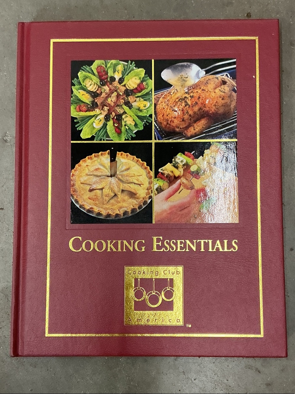 Cooking Essentials Cookbook - Maroon Hardcover with Gold Foil